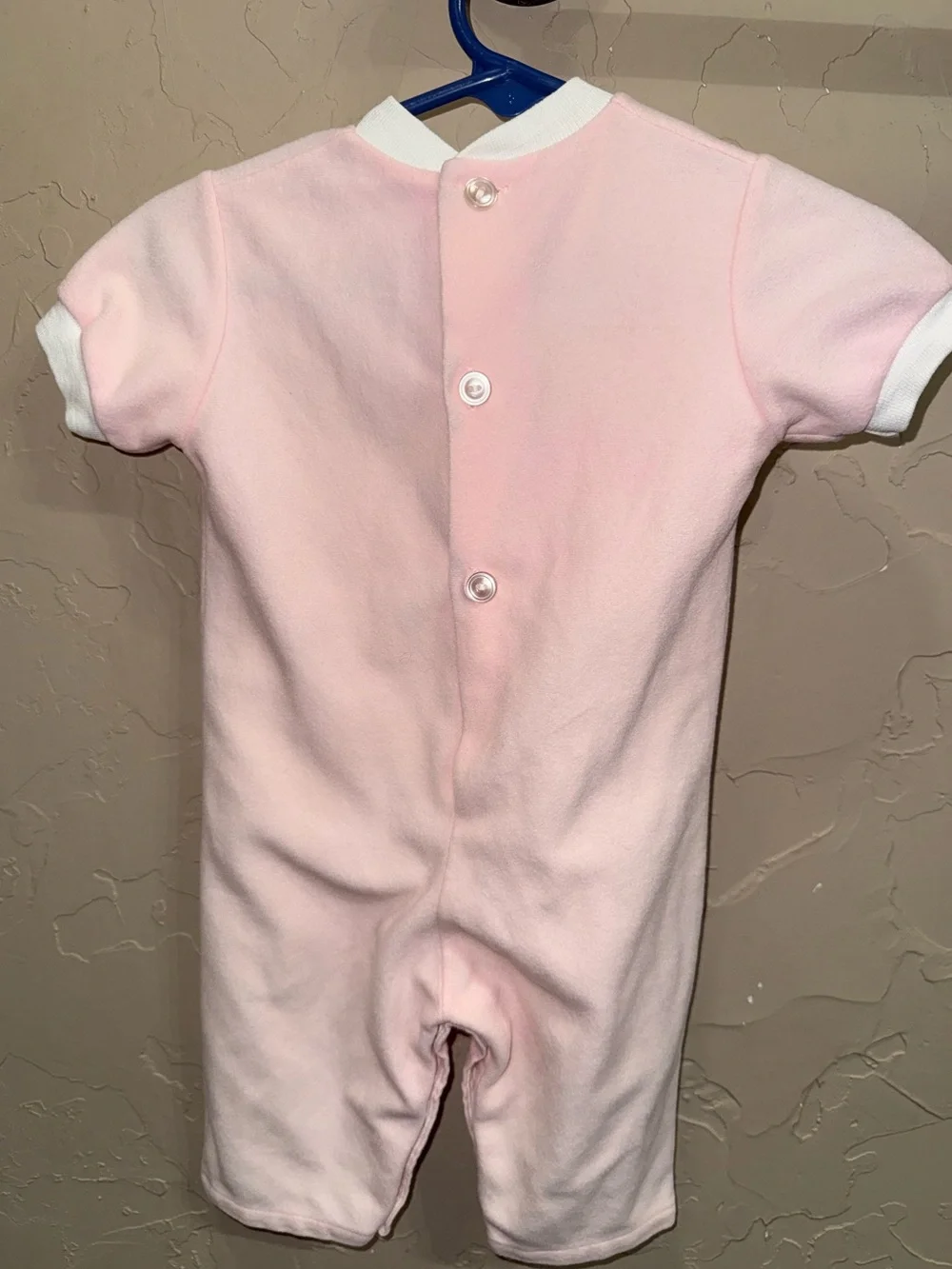 VTG 6 mos Infant Baby Girl Sleep N Play Bunny Pink One Piece Nostalgic Newborn